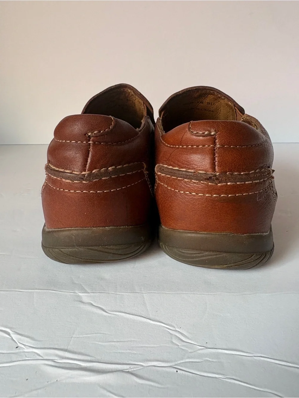 J&M Men's Brown Leather Slip-On Driving Moccasins